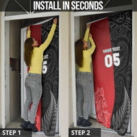 New Zealand And England Rugby Custom Door Cover Red Rose Mix Maori Pattern LT05 - Polynesian Pride