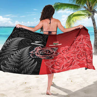 New Zealand And England Rugby Sarong Red Rose Mix Maori Pattern - Polynesian Pride