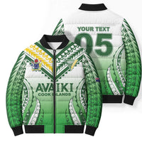 Custom Cook Islands Avaiki Rugby Bomber Puffer Jacket Go Champions - Polynesian Pride