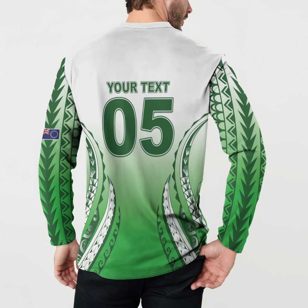 Custom Cook Islands Avaiki Rugby Button Sweatshirt Go Champions - Polynesian Pride