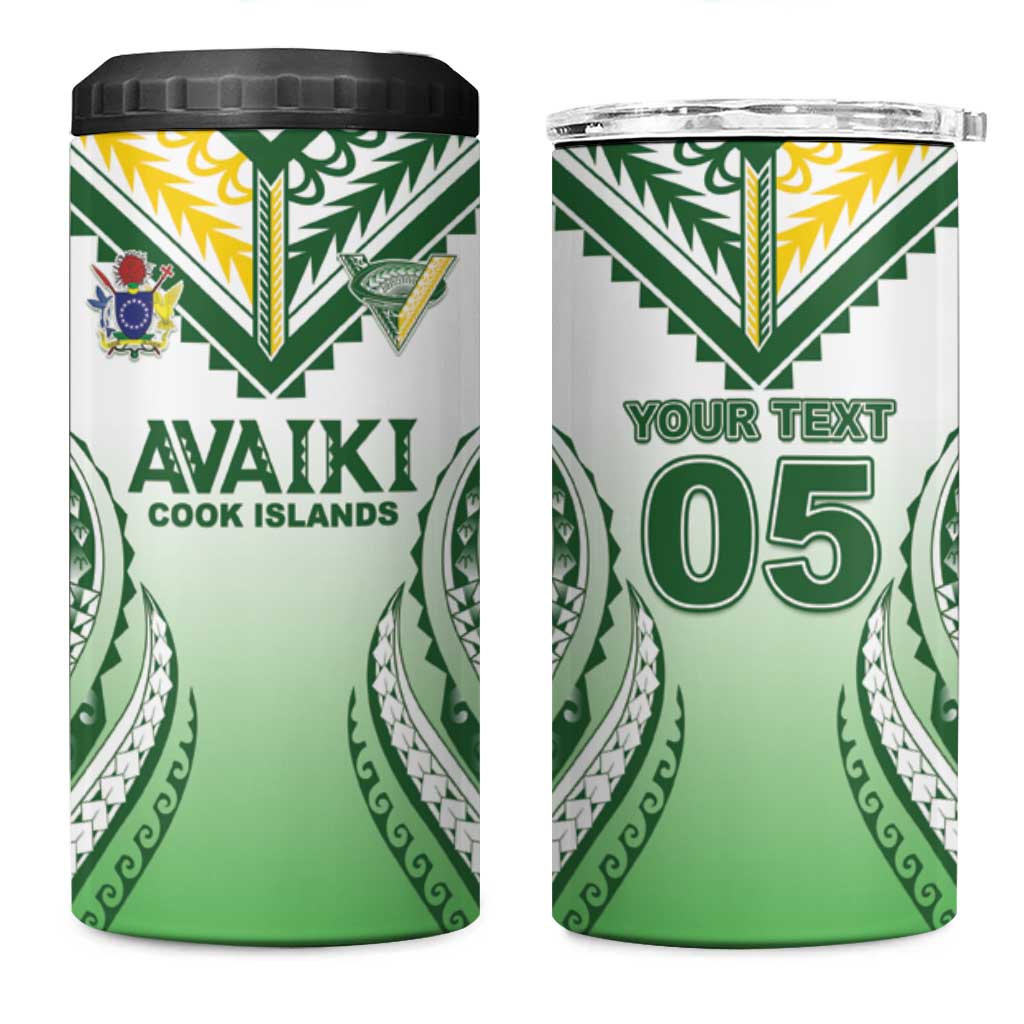 Custom Cook Islands Avaiki Rugby 4 in 1 Can Cooler Tumbler Go Champions - Polynesian Pride