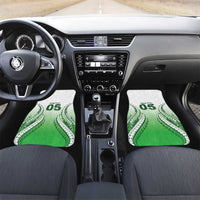 Custom Cook Islands Avaiki Rugby Car Mats Go Champions LT05 Set 2pcs - Front Green - Polynesian Pride