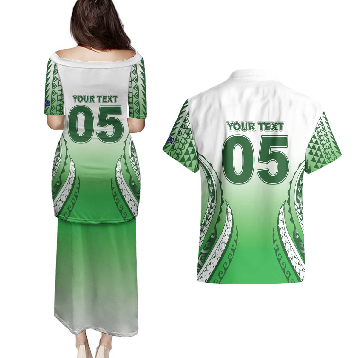 Custom Cook Islands Avaiki Rugby Couples Matching Puletasi and Hawaiian Shirt Go Champions - Polynesian Pride