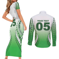 Custom Cook Islands Avaiki Rugby Couples Matching Short Sleeve Bodycon Dress and Long Sleeve Button Shirt Go Champions - Polynesian Pride