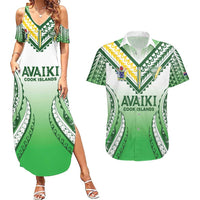 Custom Cook Islands Avaiki Rugby Couples Matching Summer Maxi Dress and Hawaiian Shirt Go Champions - Polynesian Pride