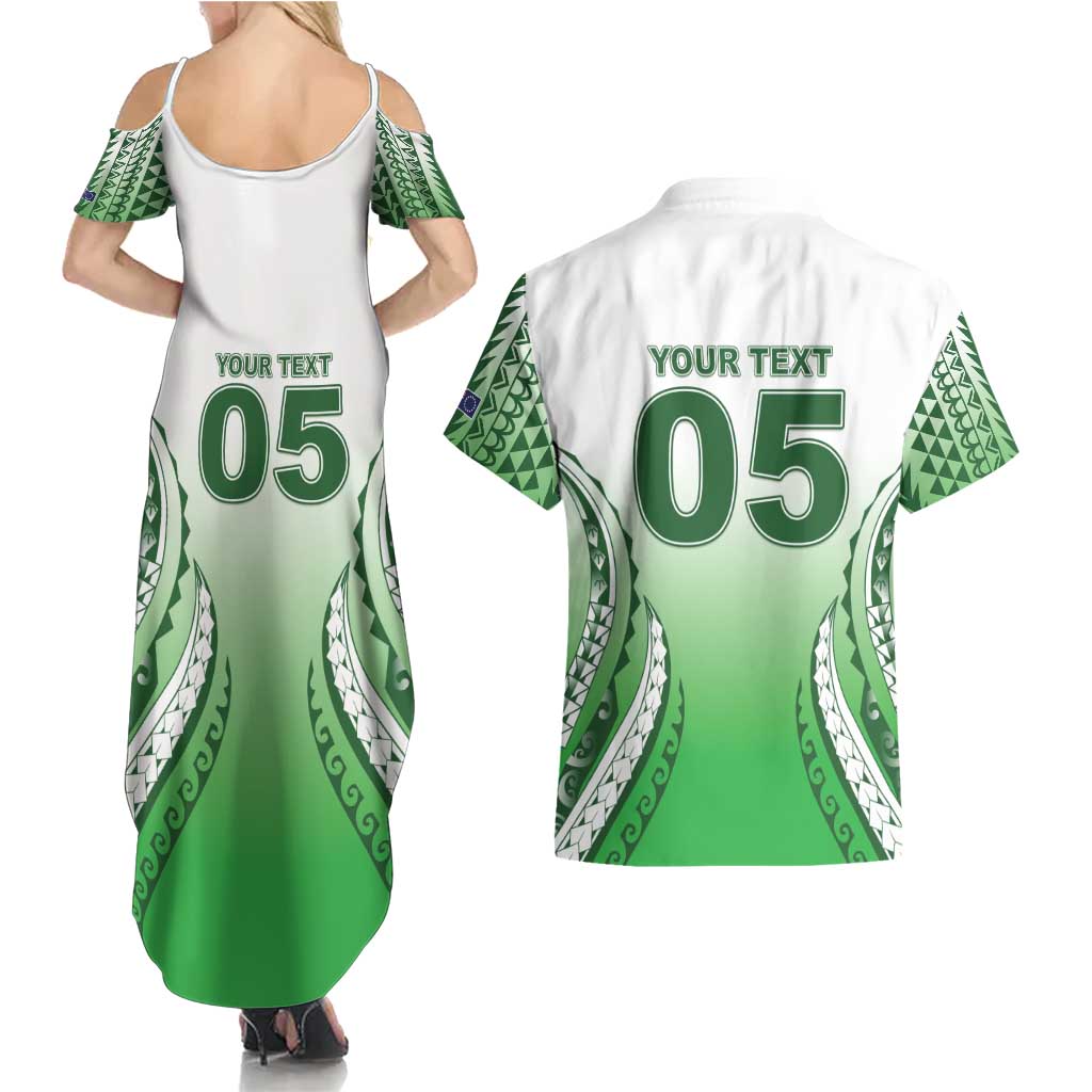 Custom Cook Islands Avaiki Rugby Couples Matching Summer Maxi Dress and Hawaiian Shirt Go Champions - Polynesian Pride