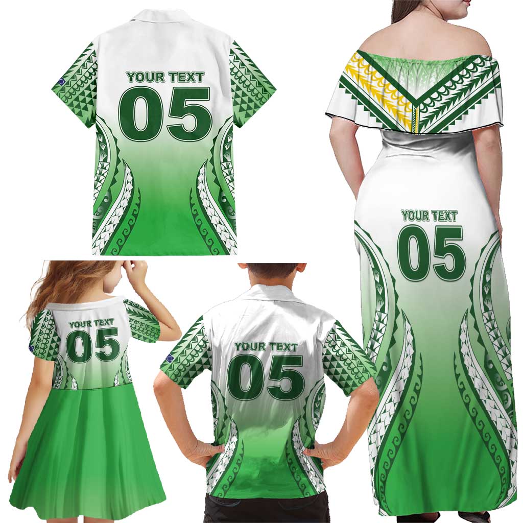 Custom Cook Islands Avaiki Rugby Family Matching Off Shoulder Maxi Dress and Hawaiian Shirt Go Champions - Polynesian Pride