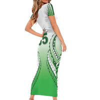 Custom Cook Islands Avaiki Rugby Family Matching Short Sleeve Bodycon Dress and Hawaiian Shirt Go Champions - Polynesian Pride