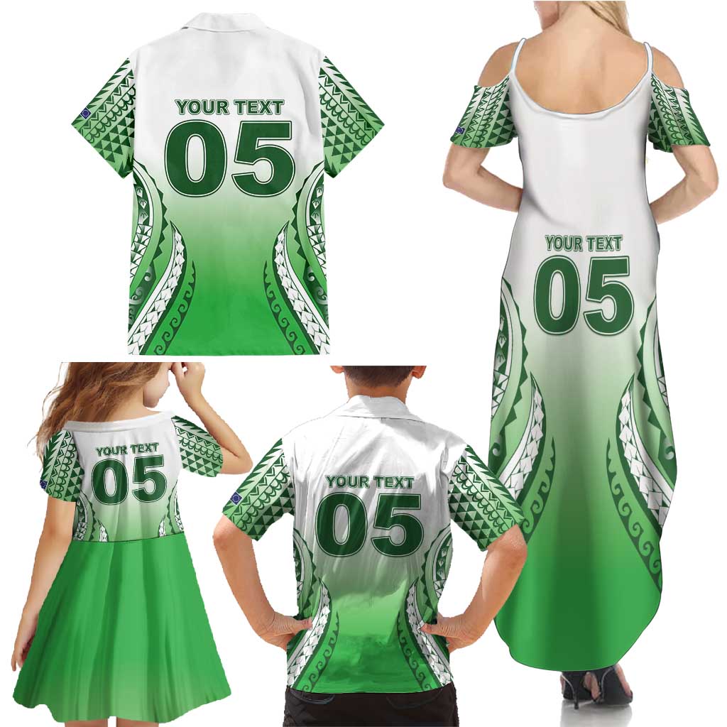Custom Cook Islands Avaiki Rugby Family Matching Summer Maxi Dress and Hawaiian Shirt Go Champions - Polynesian Pride