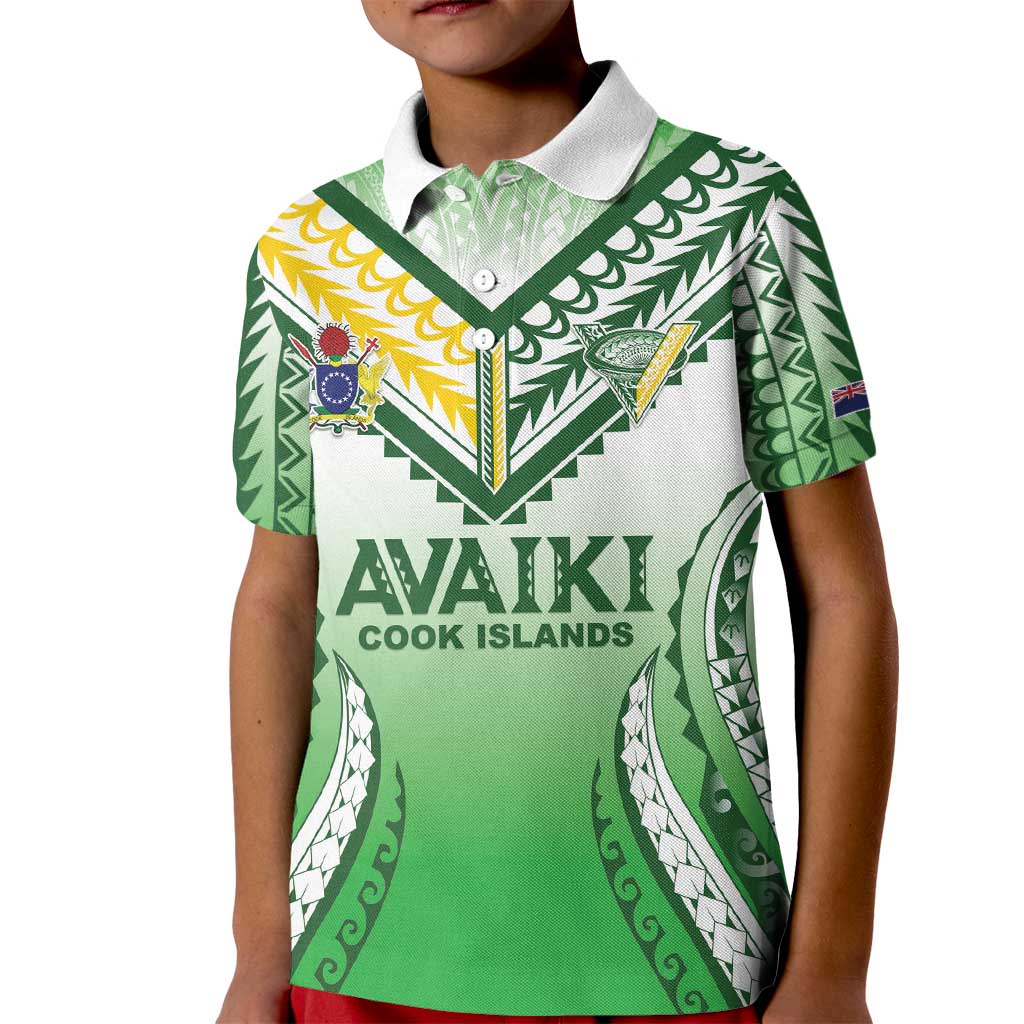 Custom Cook Islands Avaiki Rugby Kid Polo Shirt Go Champions - Polynesian Pride
