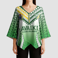 Custom Cook Islands Avaiki Rugby Kimono Sleeve Blouse Go Champions - Polynesian Pride