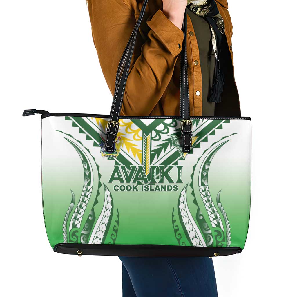 Cook Islands Avaiki Rugby Leather Tote Bag Go Champions - Polynesian Pride