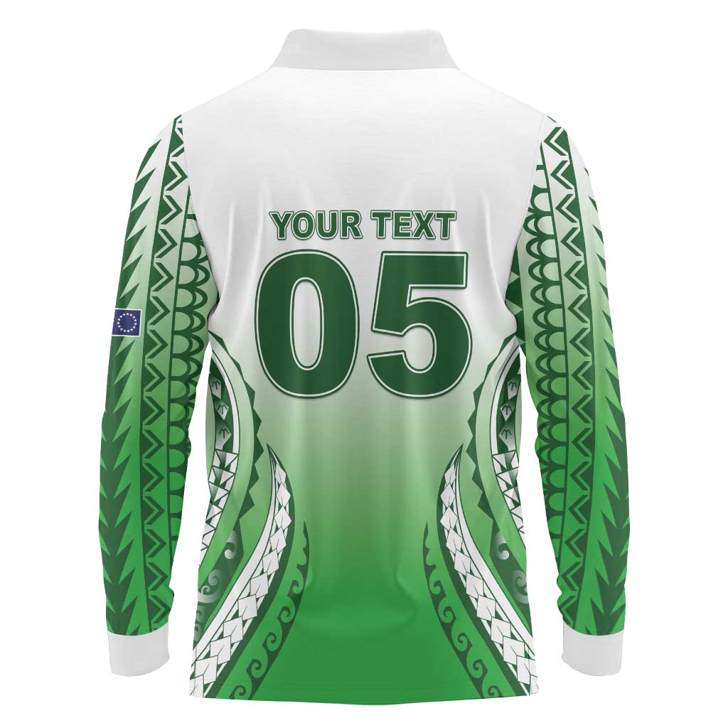 Custom Cook Islands Avaiki Rugby Long Sleeve Polo Shirt Go Champions - Polynesian Pride