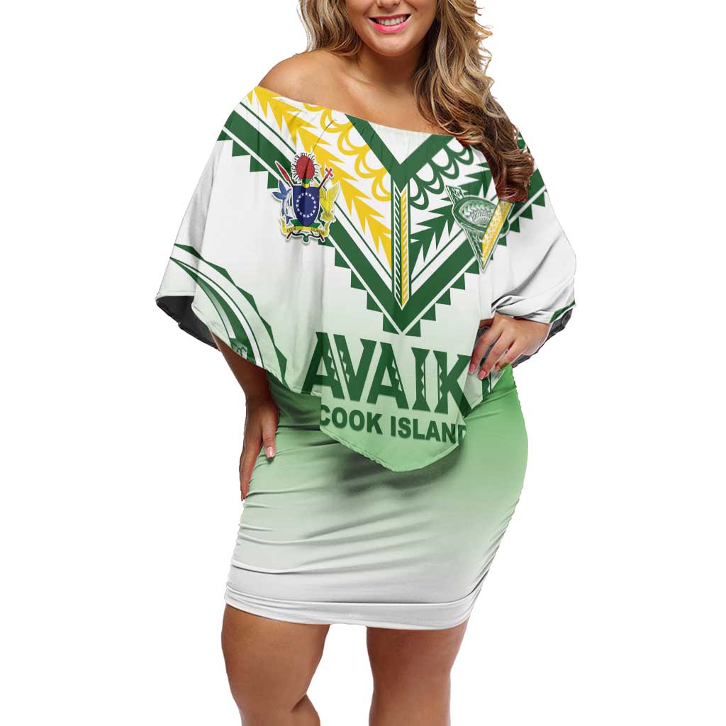Custom Cook Islands Avaiki Rugby Off Shoulder Short Dress Go Champions - Polynesian Pride