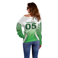 Custom Cook Islands Avaiki Rugby Off Shoulder Sweater Go Champions - Polynesian Pride