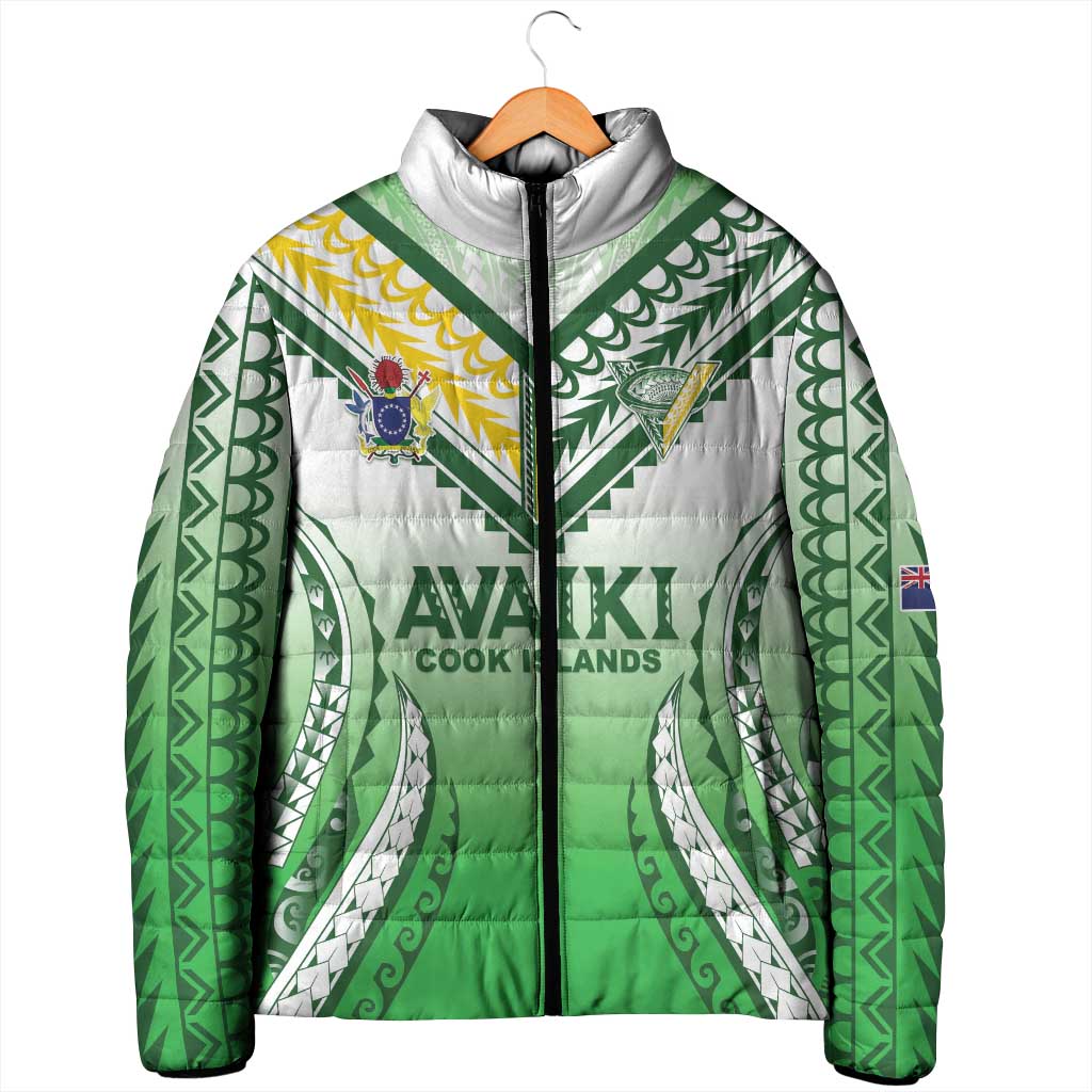 Custom Cook Islands Avaiki Rugby Padded Jacket Go Champions - Polynesian Pride