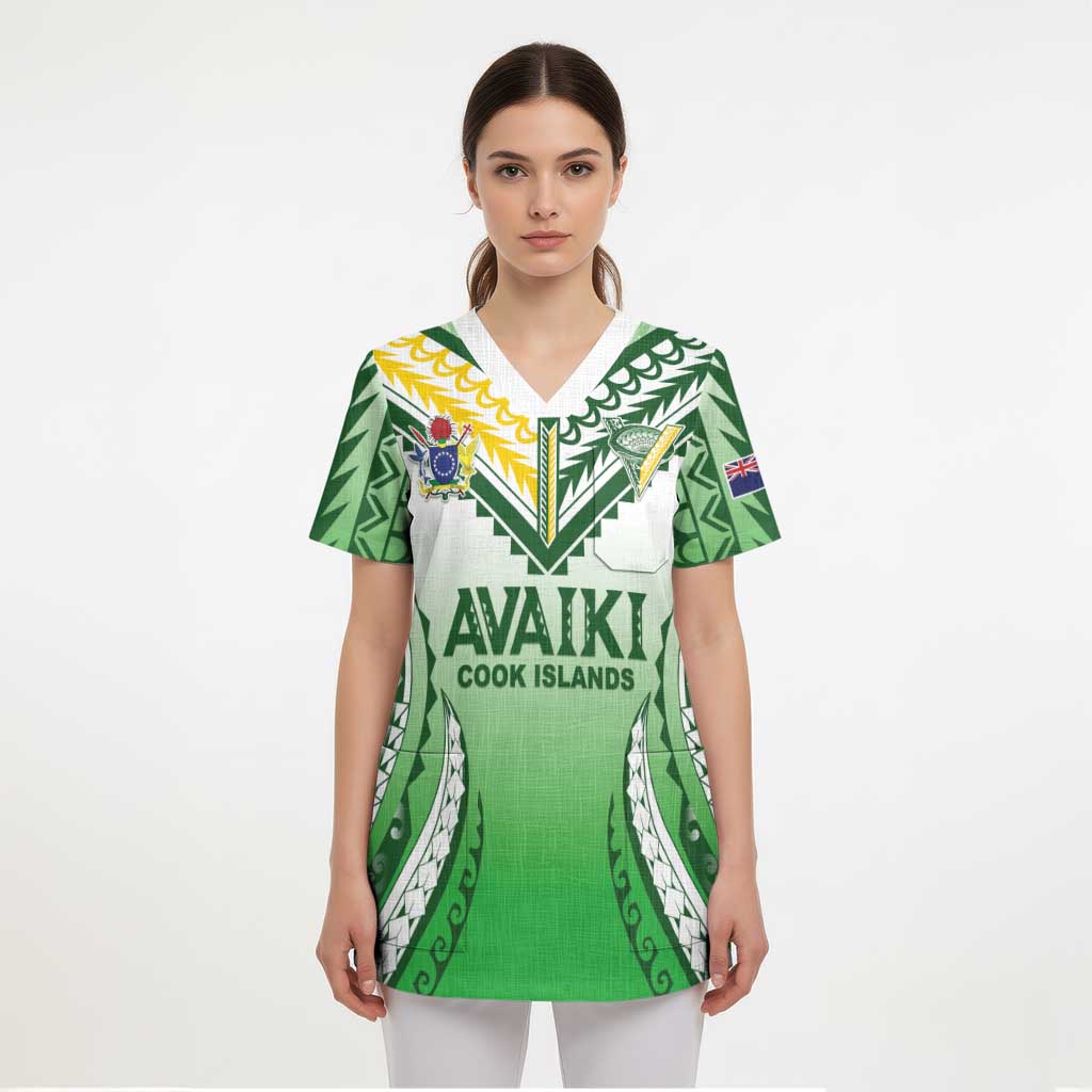 Custom Cook Islands Avaiki Rugby Scrub Top Go Champions - Polynesian Pride
