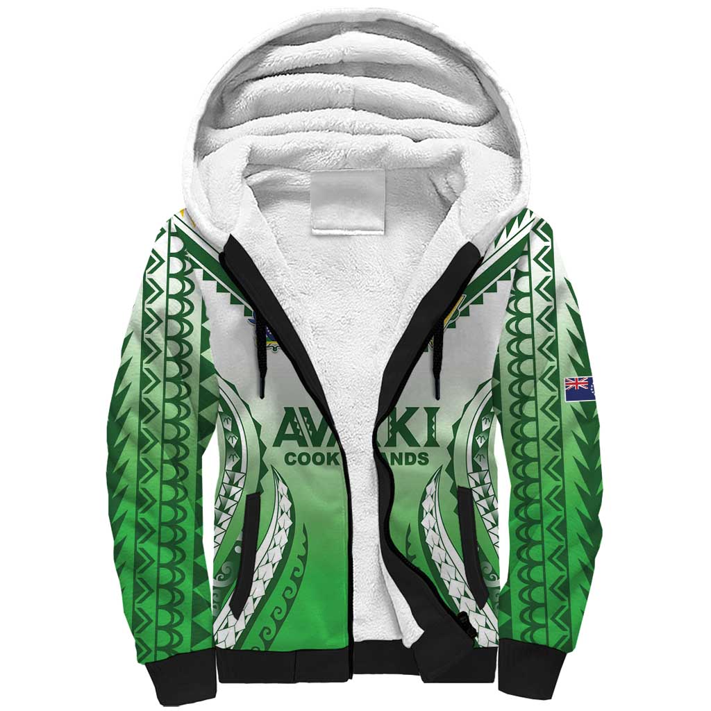 Custom Cook Islands Avaiki Rugby Sherpa Hoodie Go Champions - Polynesian Pride