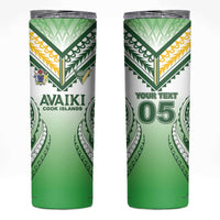 Custom Cook Islands Avaiki Rugby Skinny Tumbler Go Champions - Polynesian Pride
