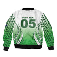 Custom Cook Islands Avaiki Rugby Sleeve Zip Bomber Jacket Go Champions - Polynesian Pride