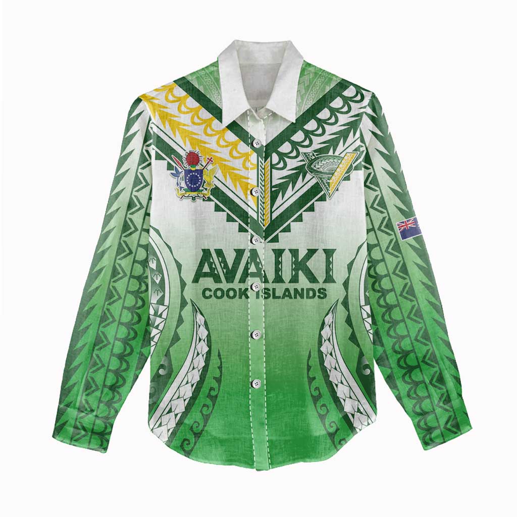 Custom Cook Islands Avaiki Rugby Women Casual Shirt Go Champions - Polynesian Pride