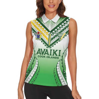 Custom Cook Islands Avaiki Rugby Women Sleeveless Polo Shirt Go Champions - Polynesian Pride