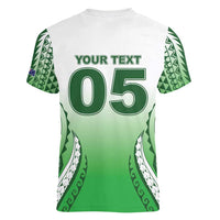 Custom Cook Islands Avaiki Rugby Women V-Neck T-Shirt Go Champions - Polynesian Pride