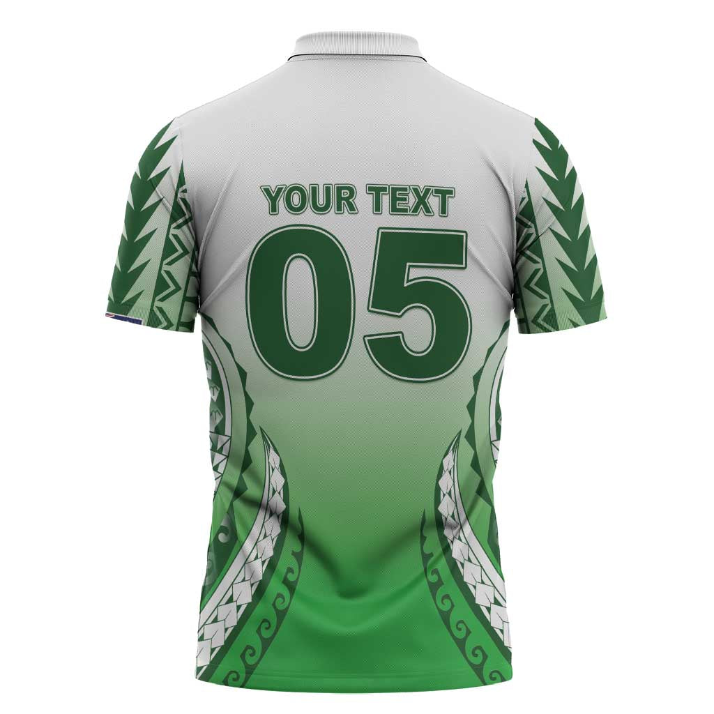 Custom Cook Islands Avaiki Rugby Zipper Polo Shirt Go Champions - Polynesian Pride