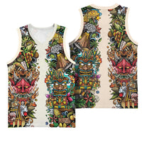 Hawaii And Japan Basketball Jersey Tiki With Oni Mask LT05 - Polynesian Pride