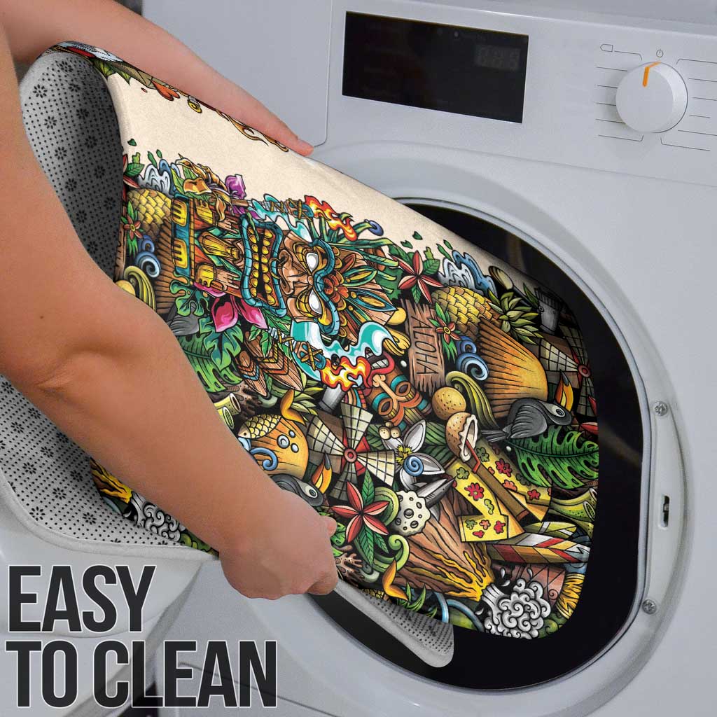 Hawaii And Japan Bathroom Set Tiki With Oni Mask - Polynesian Pride