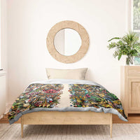 Hawaii And Japan Bedding Set Tiki With Oni Mask - Polynesian Pride