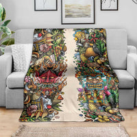 Hawaii And Japan Blanket Tiki With Oni Mask - Polynesian Pride