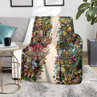 Hawaii And Japan Blanket Tiki With Oni Mask - Polynesian Pride