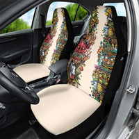 Hawaii And Japan Car Seat Cover Tiki With Oni Mask - Polynesian Pride