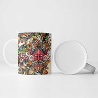 Hawaii And Japan Ceramic Mug Tiki With Oni Mask LT05 - Polynesian Pride