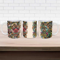 Hawaii And Japan Ceramic Mug Tiki With Oni Mask LT05 - Polynesian Pride