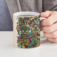 Hawaii And Japan Ceramic Mug Tiki With Oni Mask LT05 - Polynesian Pride
