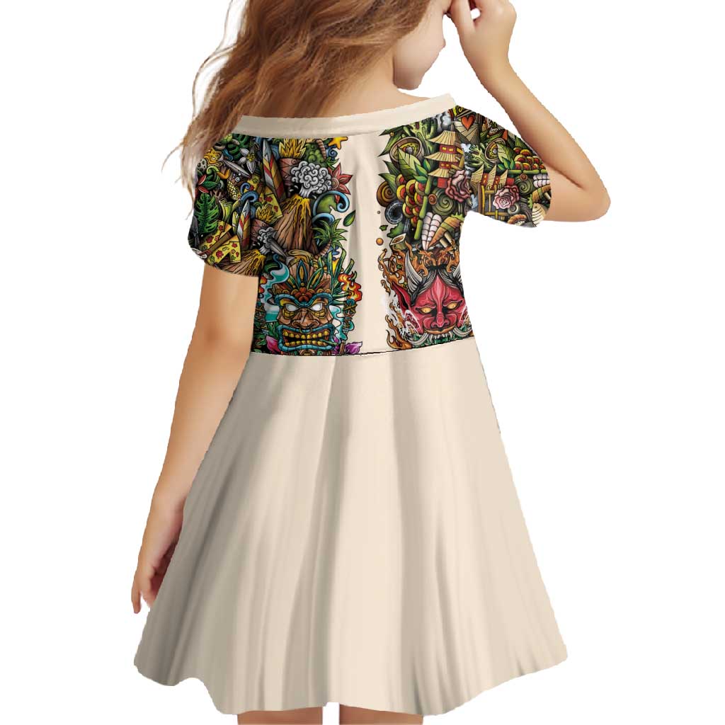 Hawaii And Japan Family Matching Off Shoulder Maxi Dress and Hawaiian Shirt Tiki With Oni Mask - Polynesian Pride