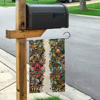 Hawaii And Japan Garden Flag Tiki With Oni Mask - Polynesian Pride