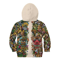 Hawaii And Japan Kid Hoodie Tiki With Oni Mask - Polynesian Pride