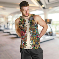 Hawaii And Japan Men Tank Top Tiki With Oni Mask LT05 Colorful - Polynesian Pride