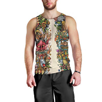 Hawaii And Japan Men Tank Top Tiki With Oni Mask LT05 - Polynesian Pride
