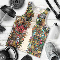 Hawaii And Japan Men Tank Top Tiki With Oni Mask LT05 - Polynesian Pride