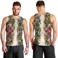 Hawaii And Japan Men Tank Top Tiki With Oni Mask LT05 - Polynesian Pride
