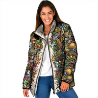 Hawaii And Japan Padded Jacket Tiki With Oni Mask LT05 Women Colorful - Polynesian Pride