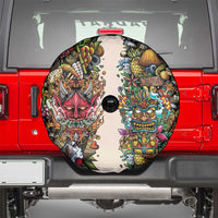 Hawaii And Japan Spare Tire Cover Tiki With Oni Mask - Polynesian Pride