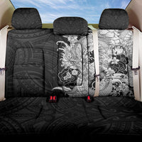Hawaiian And Japanese Culture Back Car Seat Cover Irezumi Dragon With Polynesian Pattern Black LT05 One Size Black - Polynesian Pride