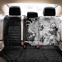 Hawaiian And Japanese Culture Back Car Seat Cover Irezumi Dragon With Polynesian Pattern Black LT05 - Polynesian Pride