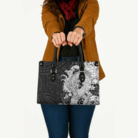 Hawaiian And Japanese Culture Leather Bag Irezumi Dragon With Polynesian Pattern Black - Polynesian Pride