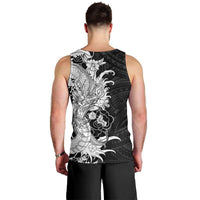 Hawaiian And Japanese Culture Men Tank Top Irezumi Dragon With Polynesian Pattern Black LT05 - Polynesian Pride